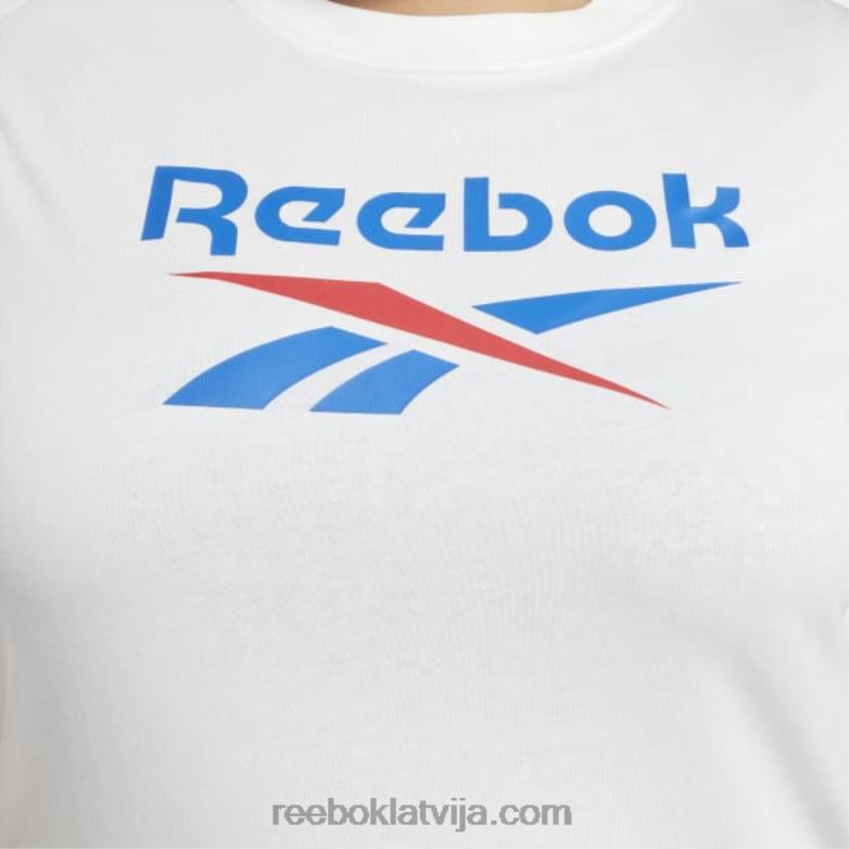 identitātes t-krekls (plus izmērs) sievietes 0T464641 Reebok balts/vektorzils