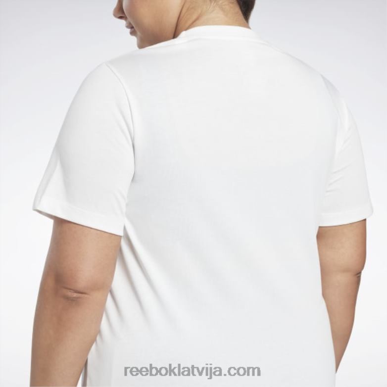 identitātes t-krekls (plus izmērs) sievietes 0T464641 Reebok balts/vektorzils
