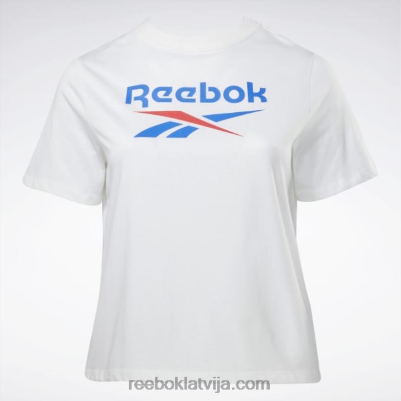 identitātes t-krekls (plus izmērs) sievietes 0T464641 Reebok balts/vektorzils