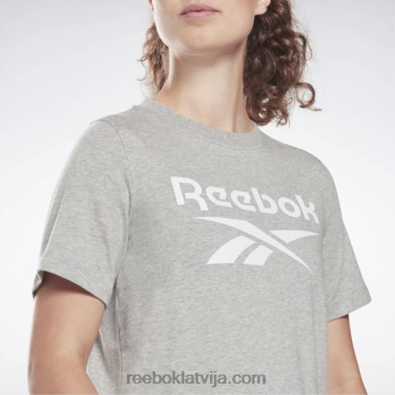 identitātes t-krekls sievietes 0T464703 Reebok vidēji pelēki virši