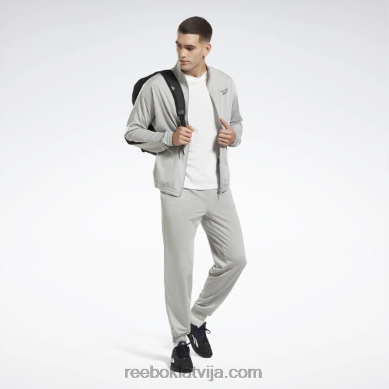 identitātes vektora trikotāžas jaka0T464429 Reebok tīri pelēks 3/melns