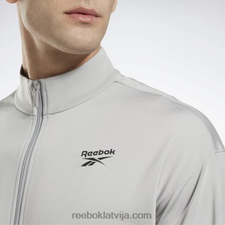 identitātes vektora trikotāžas jaka0T464429 Reebok tīri pelēks 3/melns