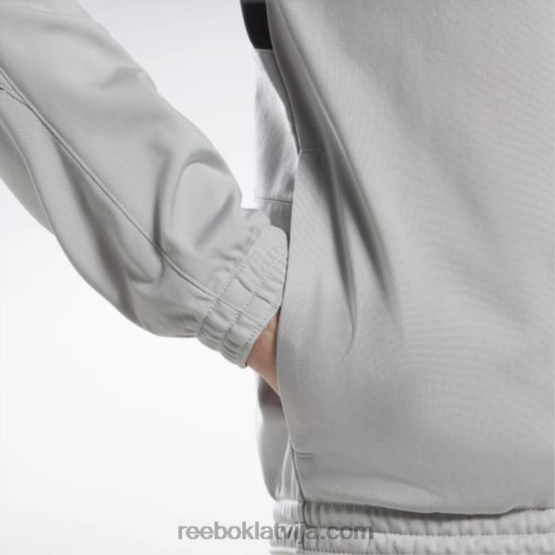 identitātes vektora trikotāžas jaka0T464429 Reebok tīri pelēks 3/melns