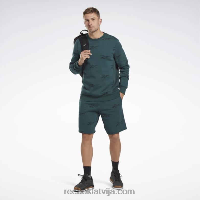 identitātes vektors flīsa ekipāžas sporta krekls vīriešiem 0T4641305 Reebok mežs zaļš