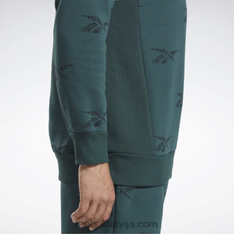 identitātes vektors flīsa ekipāžas sporta krekls vīriešiem 0T4641305 Reebok mežs zaļš