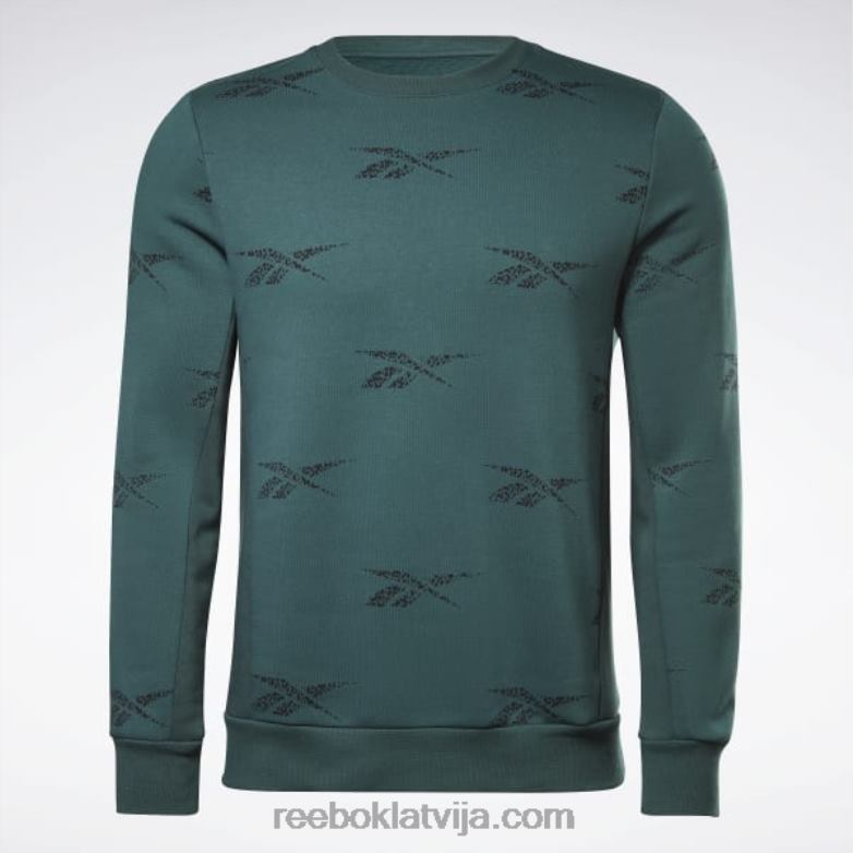 identitātes vektors flīsa ekipāžas sporta krekls vīriešiem 0T4641305 Reebok mežs zaļš