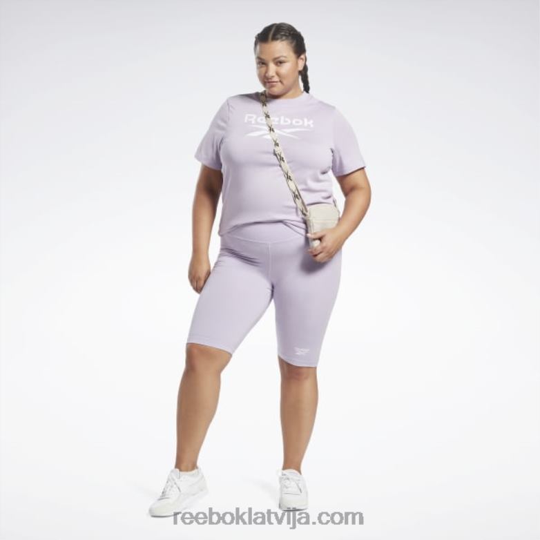 identitātes šorti ar logotipu (plus izmēra) sievietes 0T464861 Reebok violeta oāze