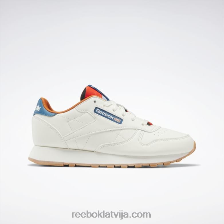 klasiskās ādas apavi - klases skola bērni 0T4641399 Reebok krīts/tēraudzils s23-r
