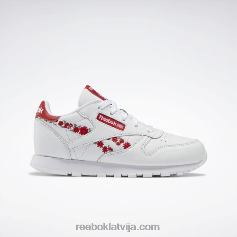 klasiskās ādas apavi - pirmsskolas vecuma bērni 0T4641440 Reebok ftwr balts/vektorsarkans