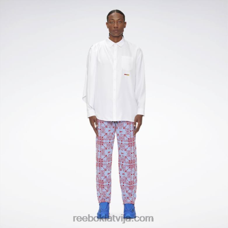 Pjēra sūnām drapēts pogāms krekls0T464379 Reebok balts