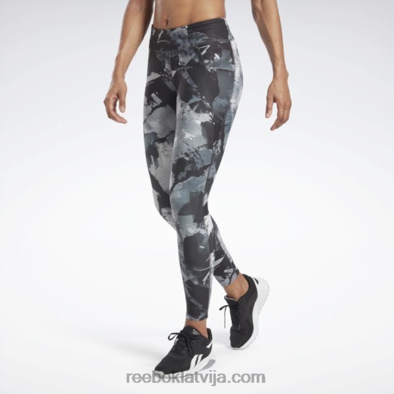 lux allover print treknrakstā zeķubikses sievietes 0T464376 Reebok melns