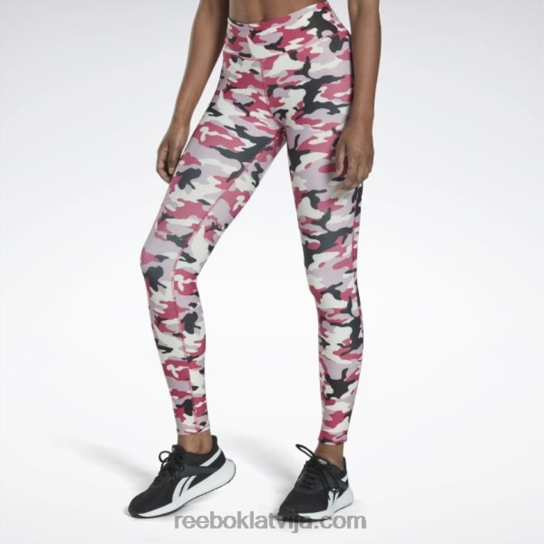 lux bold camo print zeķubikses sievietes 0T464547 Reebok daļēji lepni rozā