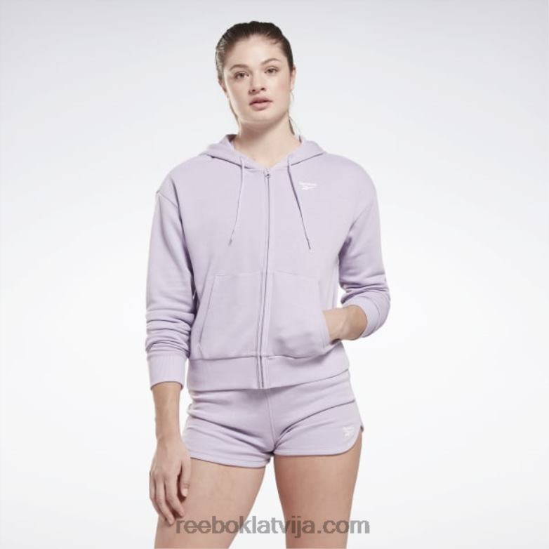 identitāte mazs logotips franču frotē kapuci ar rāvējslēdzēju sievietes 0T464648 Reebok violeta oāze