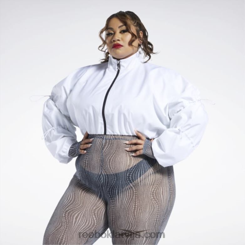 Cardi b auduma crop jaka (plus izmērs) sievietes 0T464335 Reebok balts