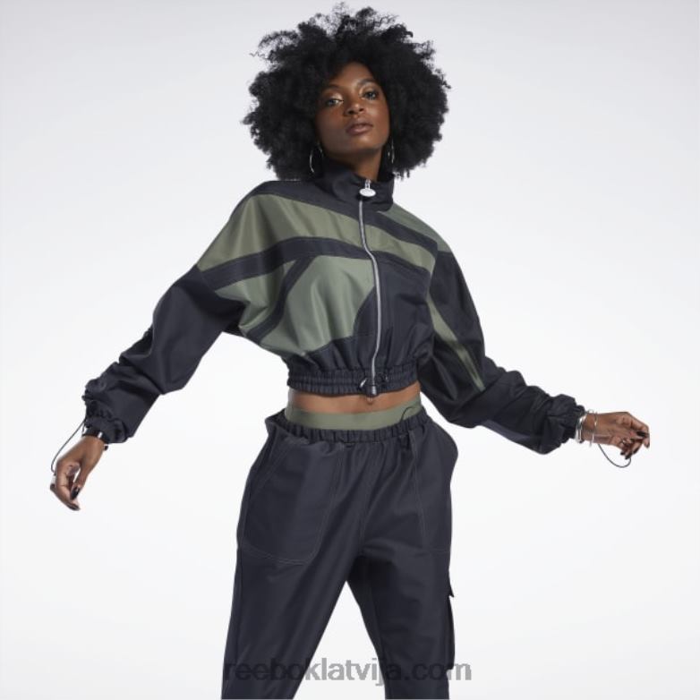 cardi b austa satīna jaka sievietes 0T464937 Reebok melns