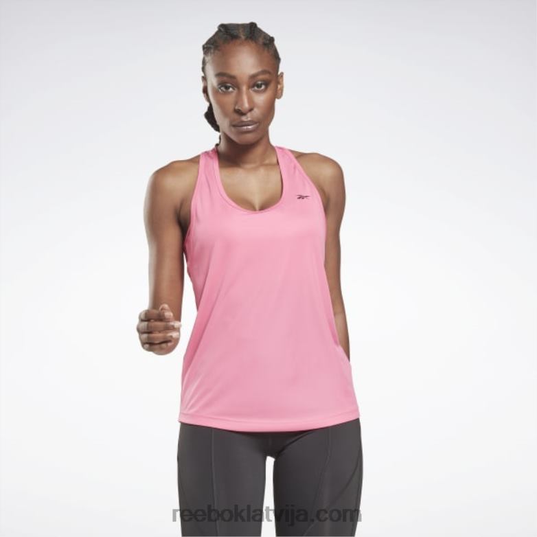 Tīkla aizmugures tvertnes augšdaļa sievietes 0T464657 Reebok patiesi rozā