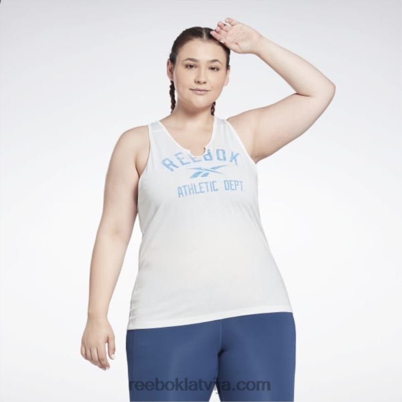 treniņam gatavs augstākās klases, liela logotipa augšdaļa (plus izmēra) sievietes 0T464814 Reebok balts
