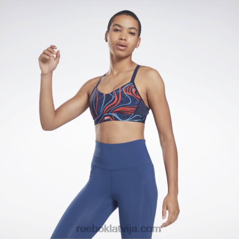 lux strappy dabā audzētas apdrukas sporta krūšturis sievietes 0T464695 Reebok vektora flote