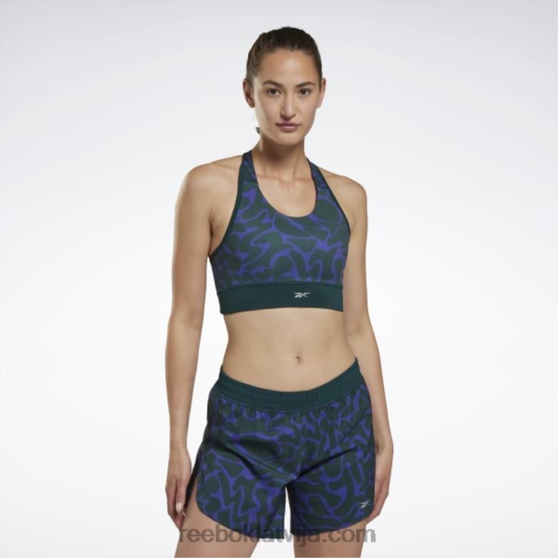 skriešanas apdrukāts sporta krūšturis sievietes 0T464690 Reebok mežs zaļš