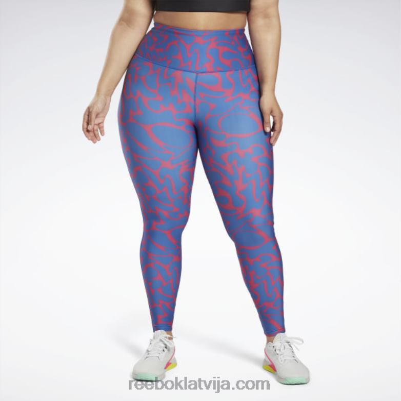 treniņam gatavi apdrukāti legingi (plus izmēra) sievietes 0T464667 Reebok daļēji lepni rozā