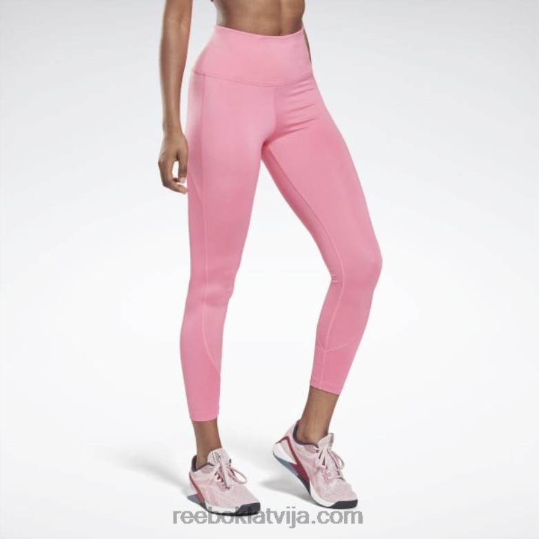 treniņam gatavi ribu augstceltnes legingi sievietes 0T464679 Reebok patiesi rozā