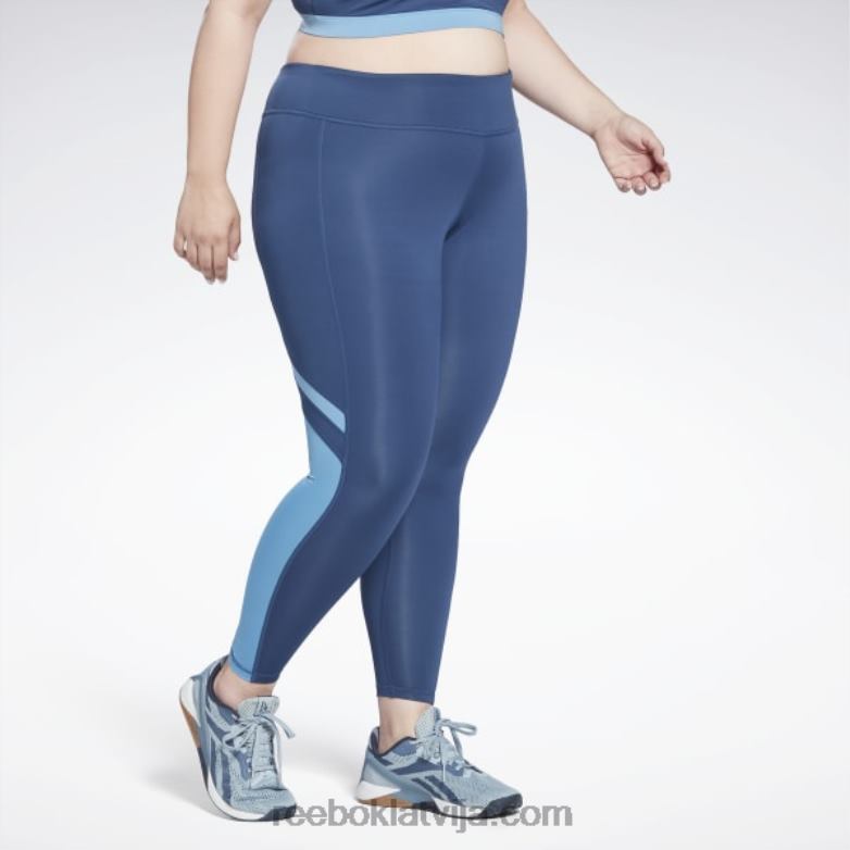 treniņam gatavi sieta legingi (plus izmēra) sievietes 0T464810 Reebok batikas zils