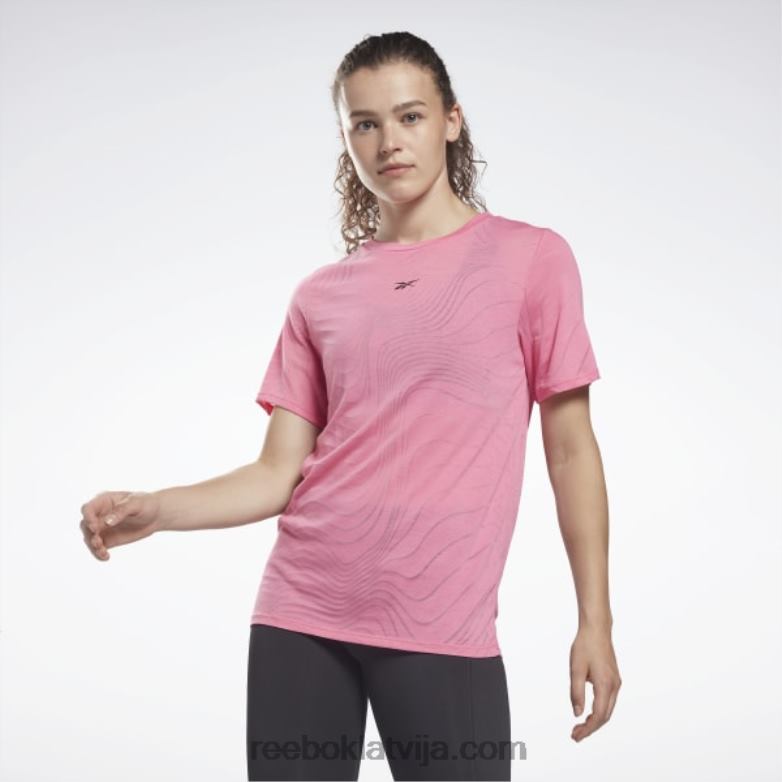 izdegšanas t-krekls sievietes 0T464745 Reebok patiesi rozā