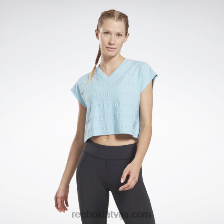 perforēts t-krekls sievietes 0T464895 Reebok zila pērle