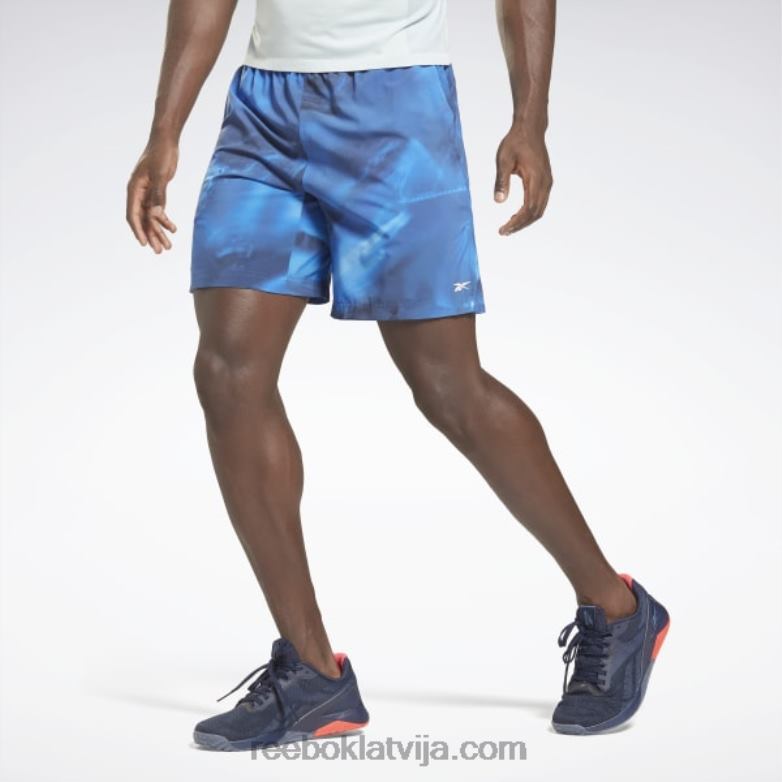 austin allover print šorti vīriešiem 0T4641343 Reebok spilgts kobalts