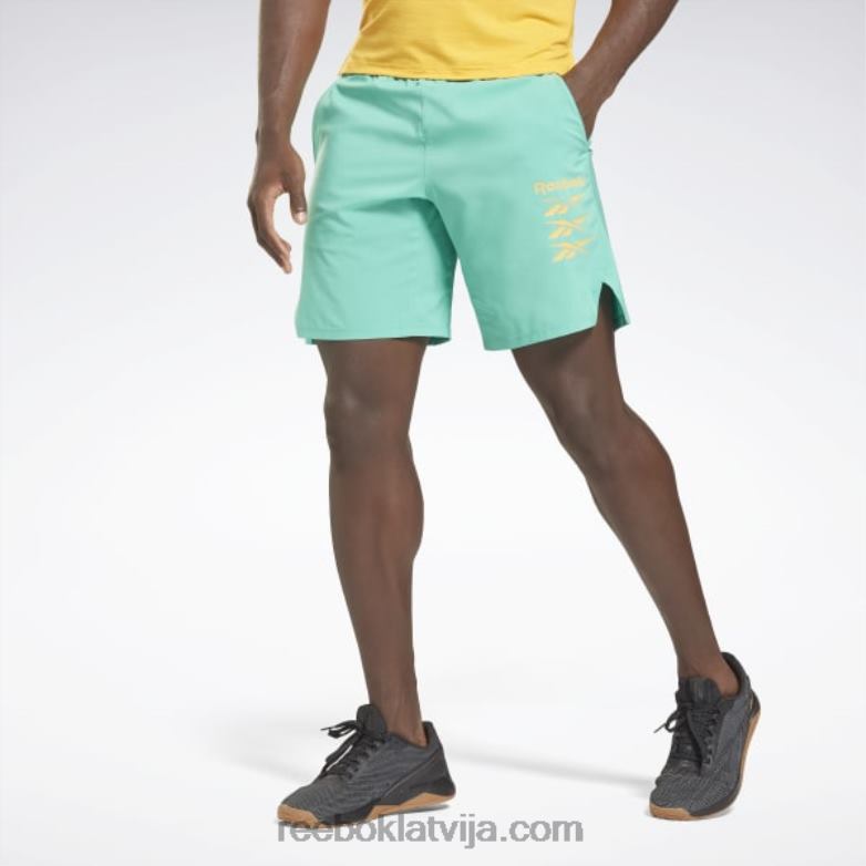 episki viegli grafiski šorti vīriešiem 0T4641349 Reebok nākotnes zilganzaļa