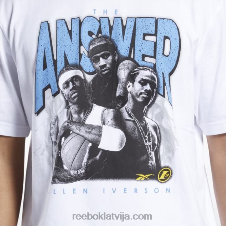 iverson trio t-krekls ar īsām piedurknēm vīriešiem 0T4641173 Reebok balts