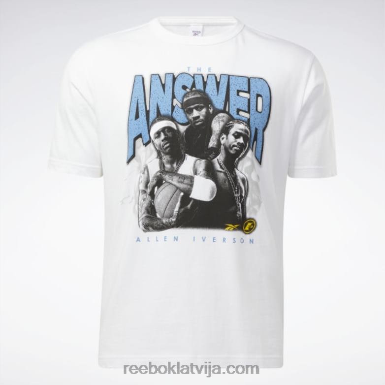 iverson trio t-krekls ar īsām piedurknēm vīriešiem 0T4641173 Reebok balts