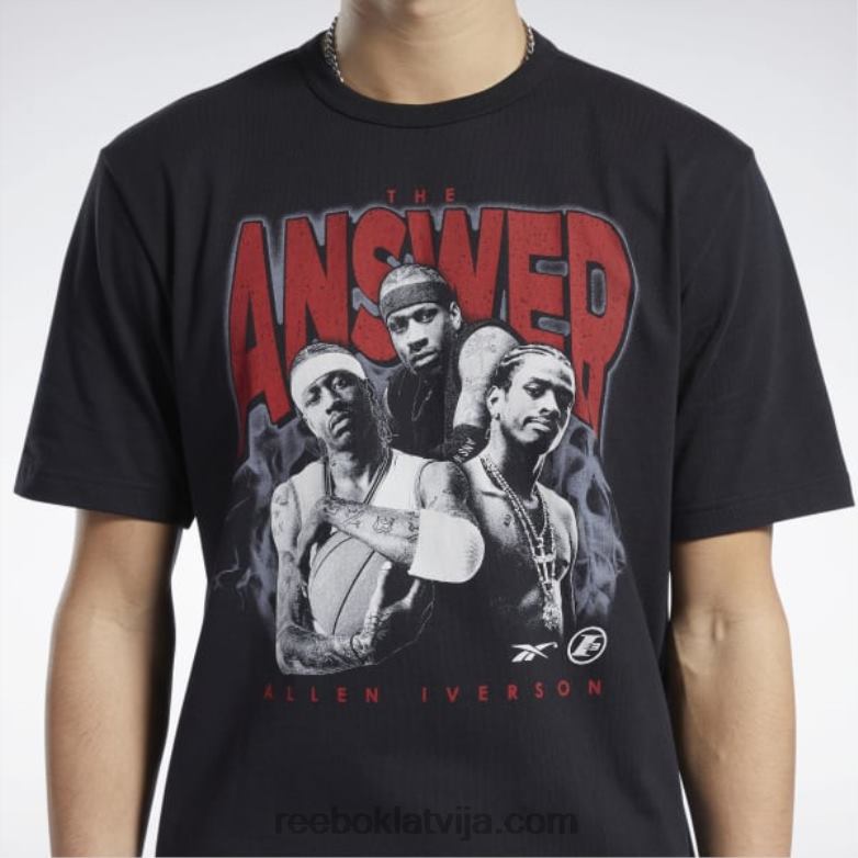 iverson trio t-krekls ar īsām piedurknēm vīriešiem 0T4641226 Reebok melns