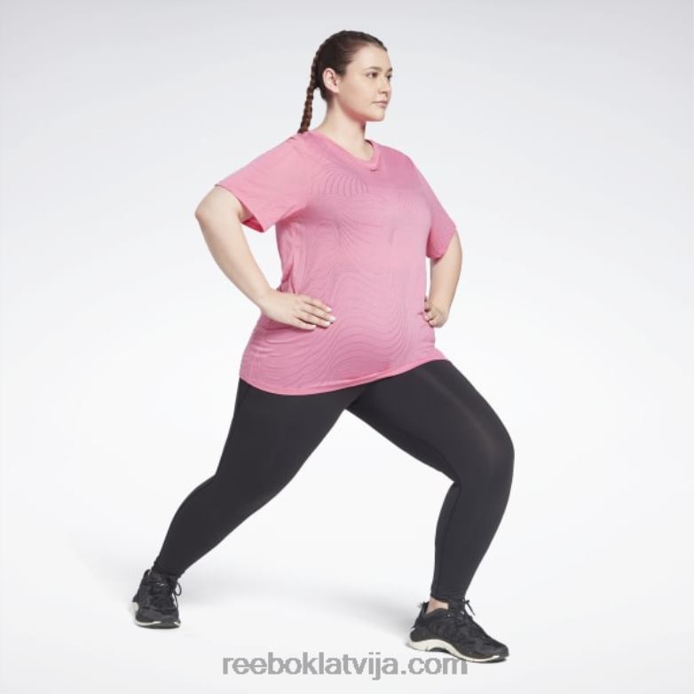 izdegšanas t-krekls (plus izmērs) sievietes 0T464885 Reebok patiesi rozā