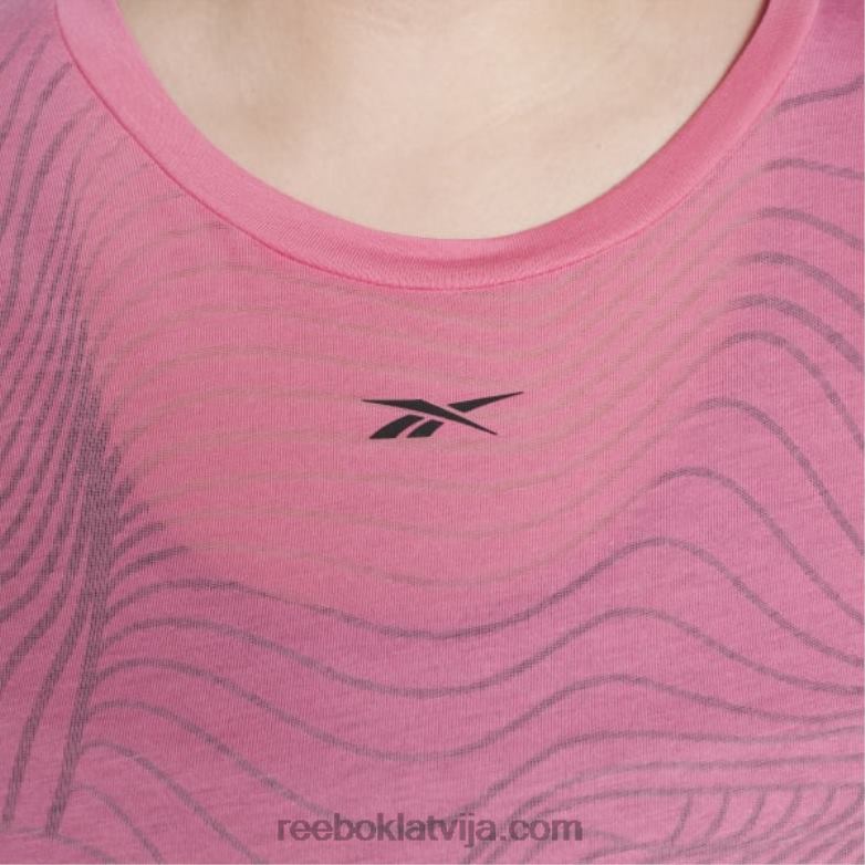 izdegšanas t-krekls (plus izmērs) sievietes 0T464885 Reebok patiesi rozā