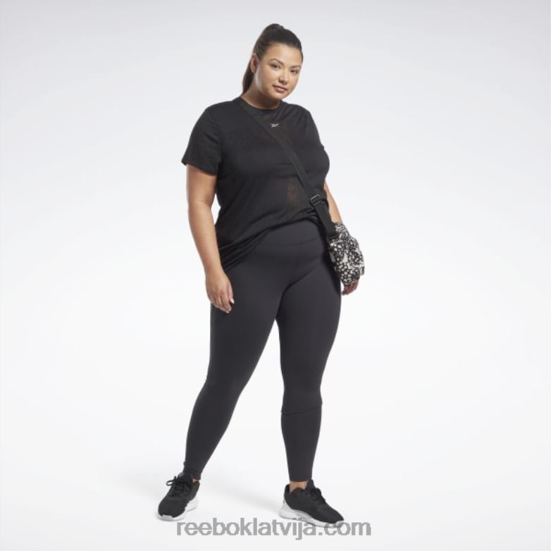izdegšanas t-krekls (plus izmērs) sievietes 0T464902 Reebok melns
