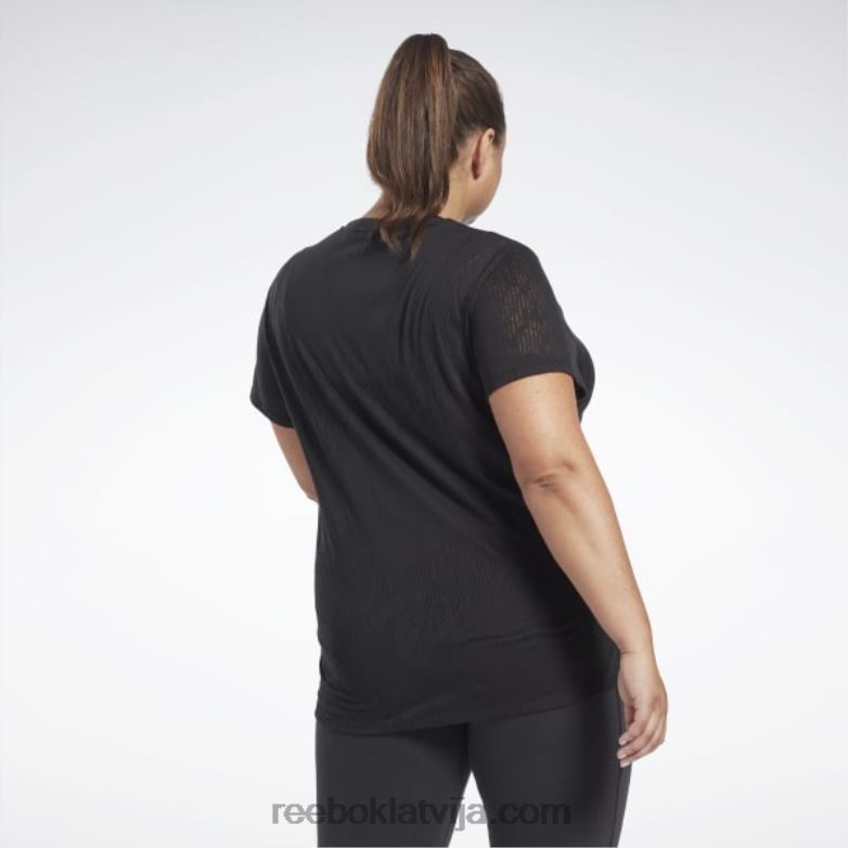 izdegšanas t-krekls (plus izmērs) sievietes 0T464902 Reebok melns
