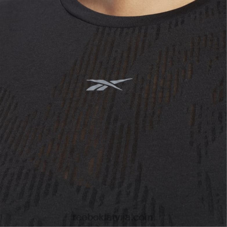izdegšanas t-krekls (plus izmērs) sievietes 0T464902 Reebok melns