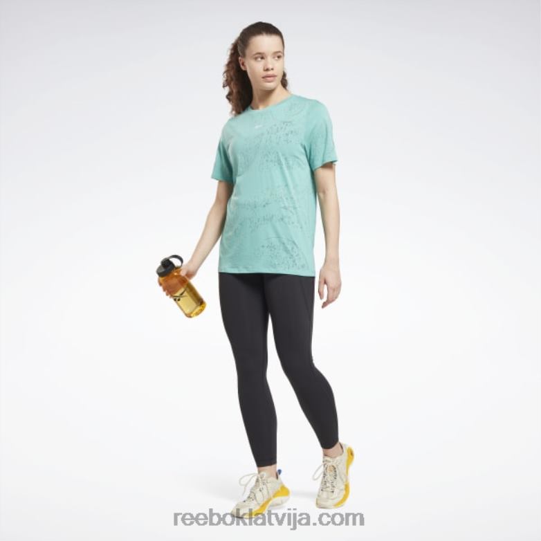 izdegšanas t-krekls sievietes 0T464710 Reebok daļēji klasiska zilganzaļa