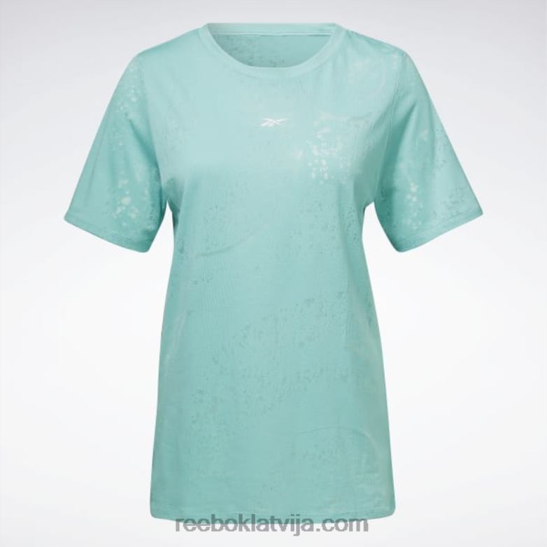 izdegšanas t-krekls sievietes 0T464710 Reebok daļēji klasiska zilganzaļa