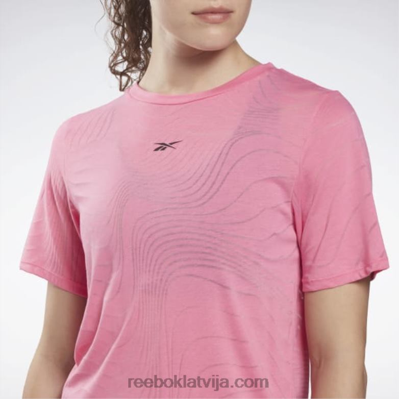 izdegšanas t-krekls sievietes 0T464745 Reebok patiesi rozā