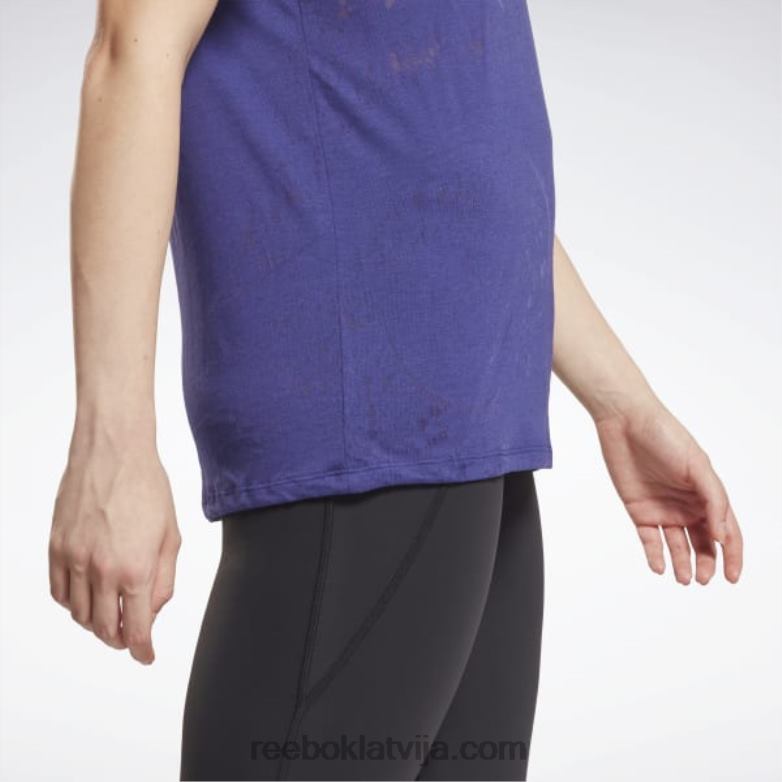 izdegšanas t-krekls sievietes 0T464801 Reebok trekns violets