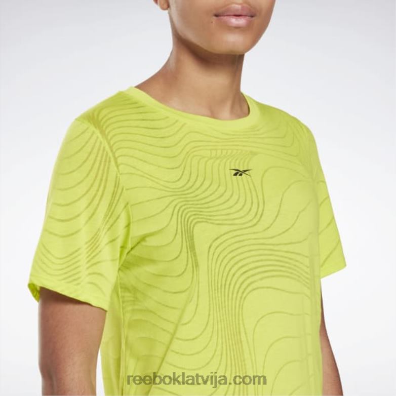 izdegšanas t-krekls sievietes 0T464812 Reebok skābs dzeltens