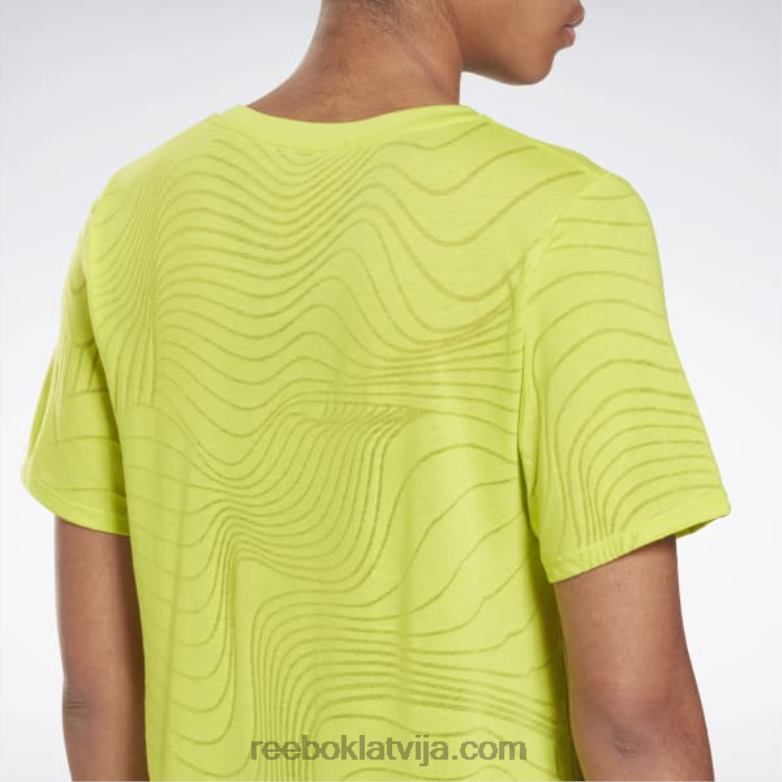 izdegšanas t-krekls sievietes 0T464812 Reebok skābs dzeltens