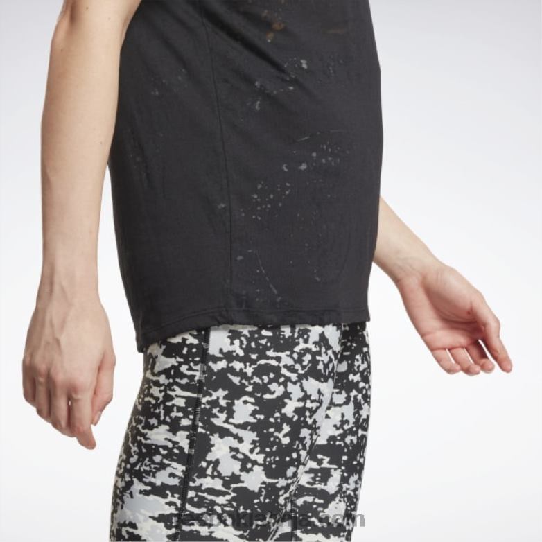 izdegšanas t-krekls sievietes 0T464843 Reebok melns