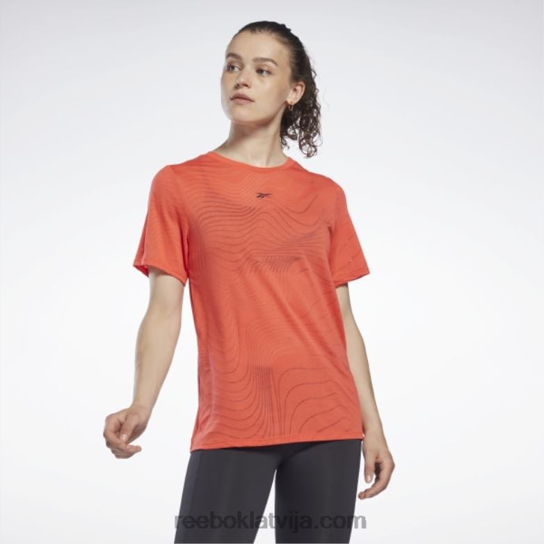 izdegšanas t-krekls sievietes 0T464865 Reebok dinamiski sarkans