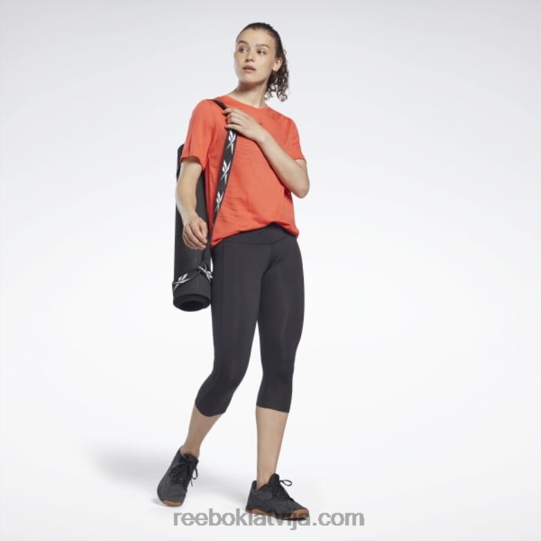 izdegšanas t-krekls sievietes 0T464865 Reebok dinamiski sarkans