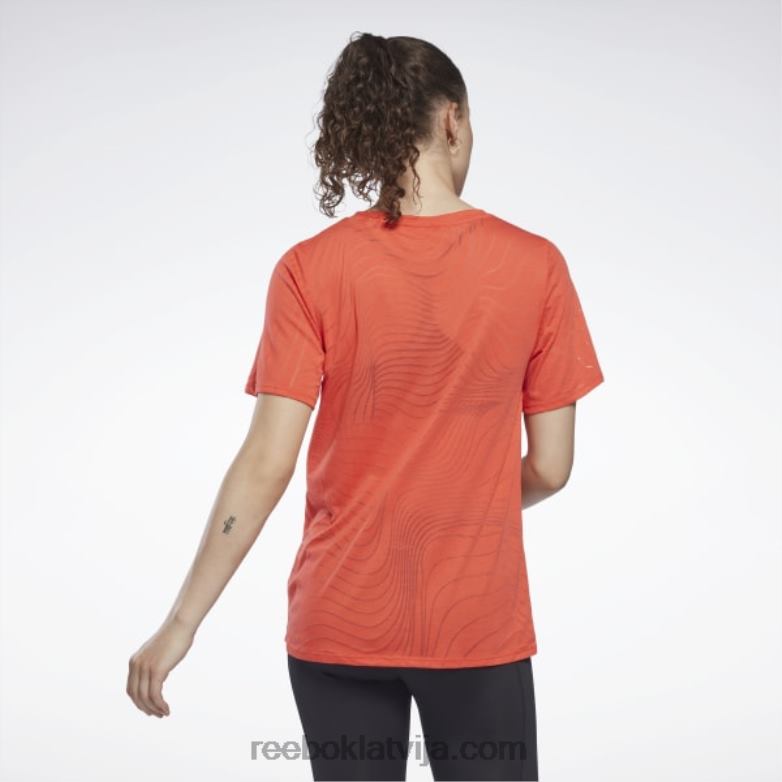 izdegšanas t-krekls sievietes 0T464865 Reebok dinamiski sarkans