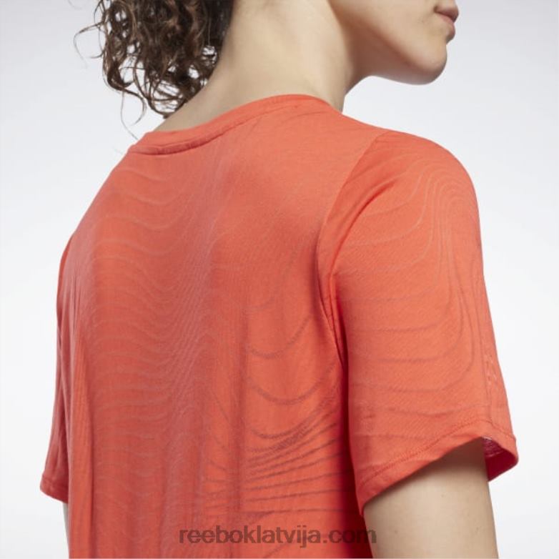 izdegšanas t-krekls sievietes 0T464865 Reebok dinamiski sarkans