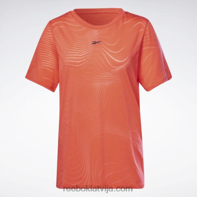 izdegšanas t-krekls sievietes 0T464865 Reebok dinamiski sarkans